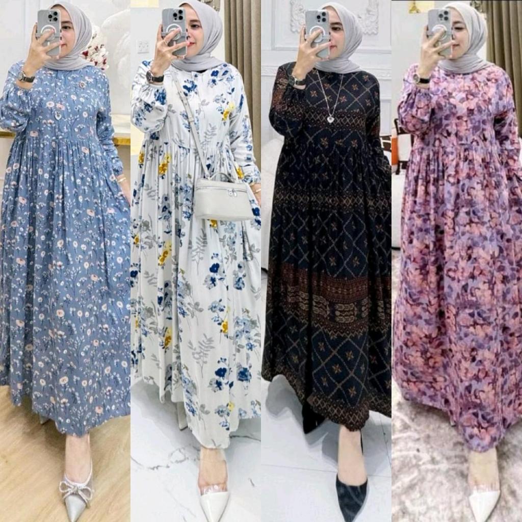 Gamiss Abaya 2026 Maxidress Ghamis Putih Busui Lebaran Terbaru 2026 Jumbp Dress Dres Brokat Premium 