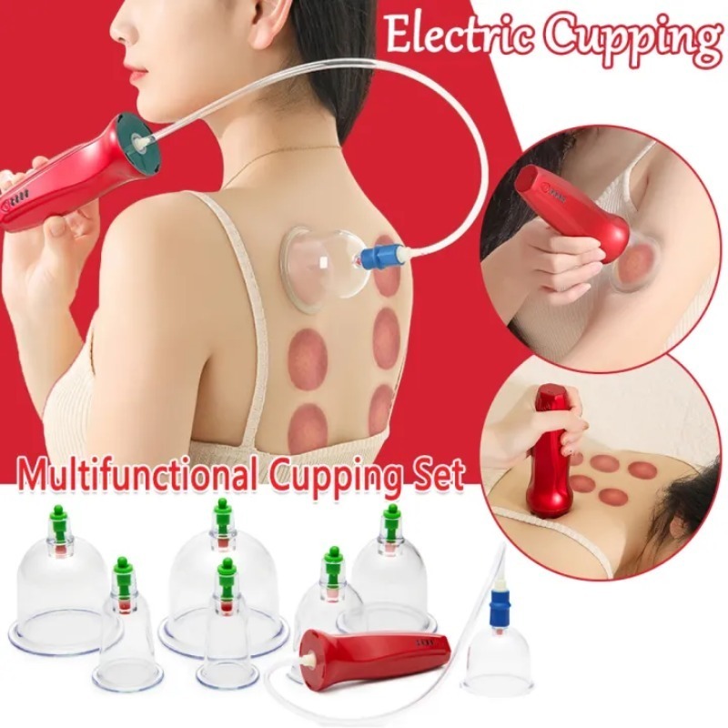 2 In1 Listrik Alat Kop Angin Bekam Dan Alat Kerokan Scraping Tools 4 Gear 6 Cup Cupping Kit Massage 