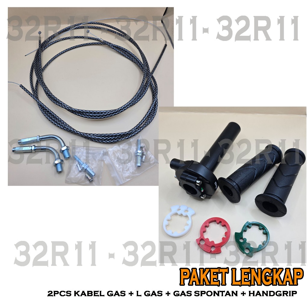 Gas Spontan paket + L Gas Cnc + 2 Kabel Gas Serat + grip Sonic Satria fu Vixion Vario Beat Scoopy Nm