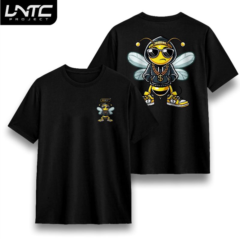Kaos Gank Beebot New T-shirt Lengan Pendek Pria - Katun Hitam Keren - Dewasa, Sablon