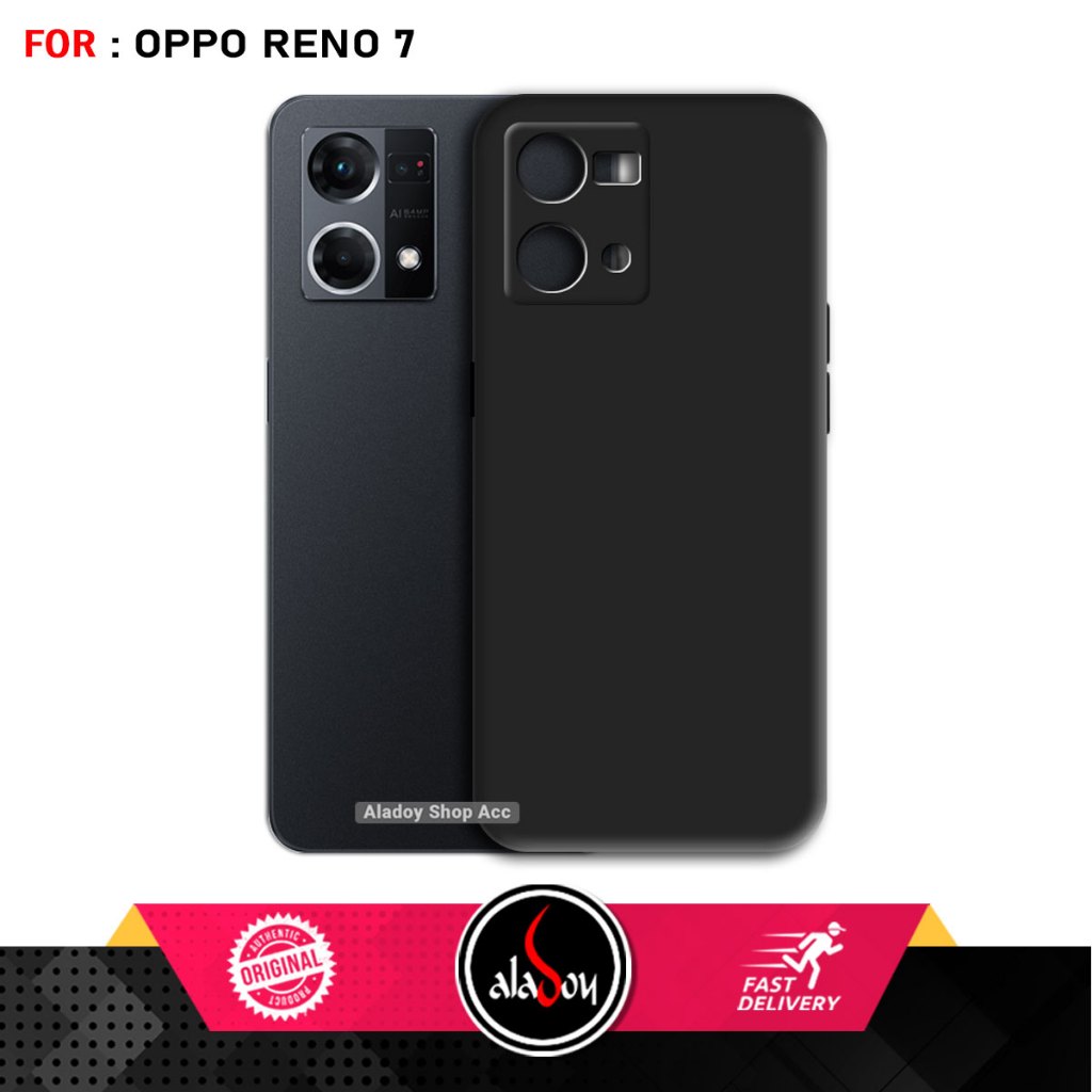 Case Oppo Reno 7 4G Softcase Silicone Premium Black Matte Casing