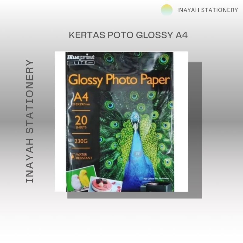 

KERTAS PHOTO GLOSSY /GLOSSY PHOTO PAPER A4 1PACK MEREK BLUEPRINT Foto Accessories Foto Accessories Camera