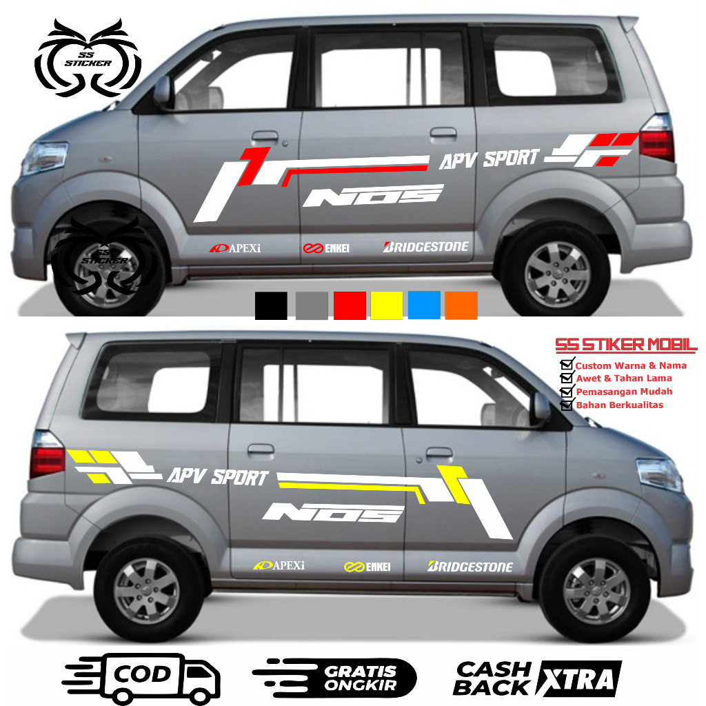 Stiker mobil Suzuki apv stiker cutting mobil apv murah Terbaru