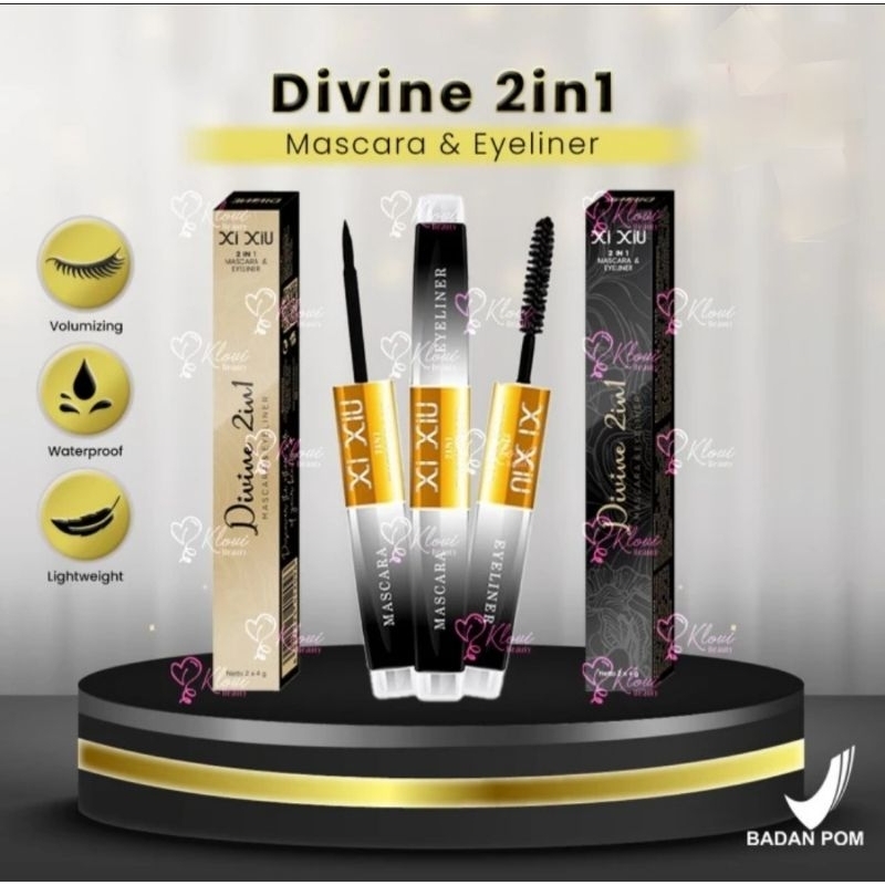 XI XIU Divine Maskara Dan Eyeliner 2in1 Original Waterproof
