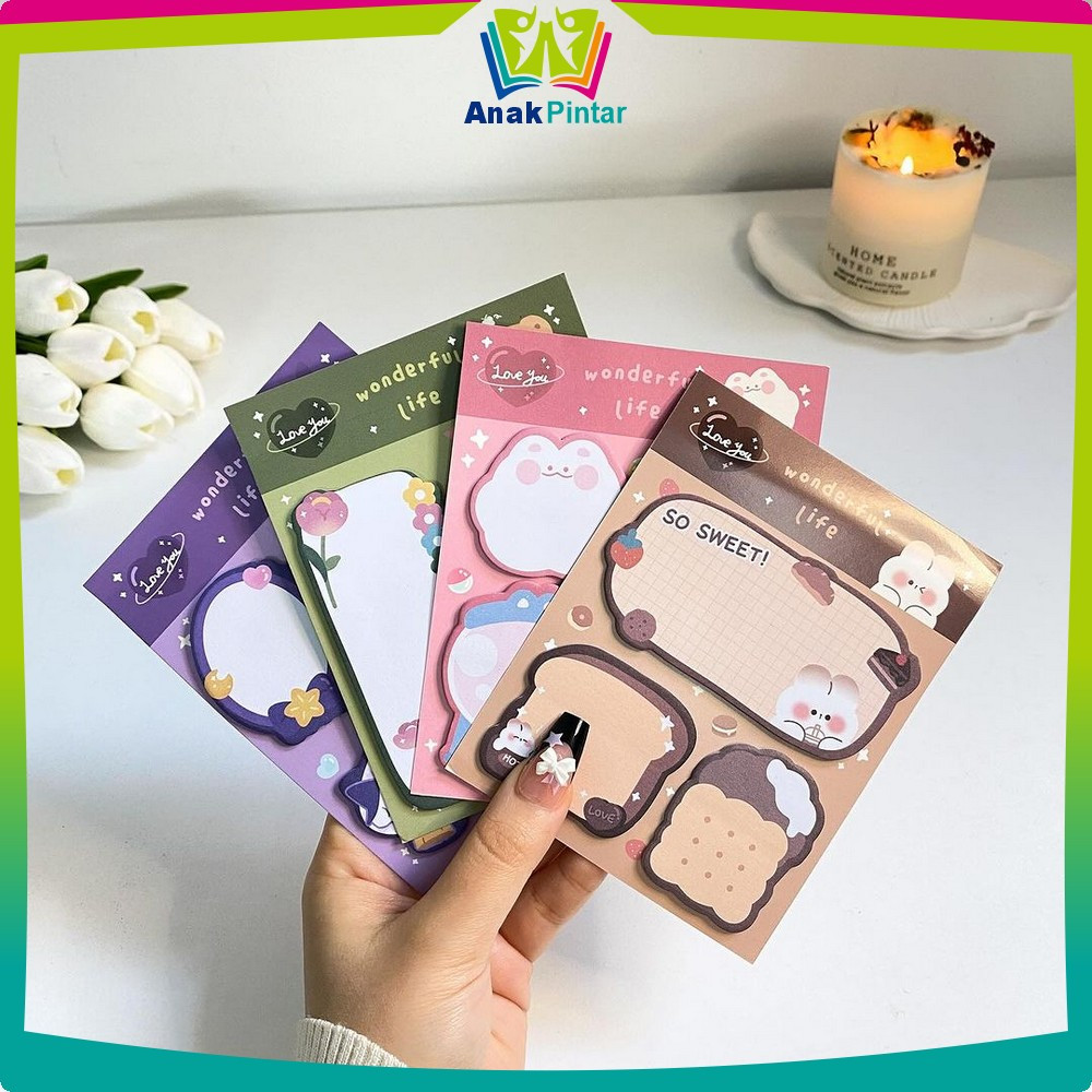 

Sticky Note 3IN1 Tempelan Kertas Motif Kartun Bear Cat / Catatan Pembatas Buku 60 Lembar Kertas Memo Pola Hewan Lucu Anak Pintar A89