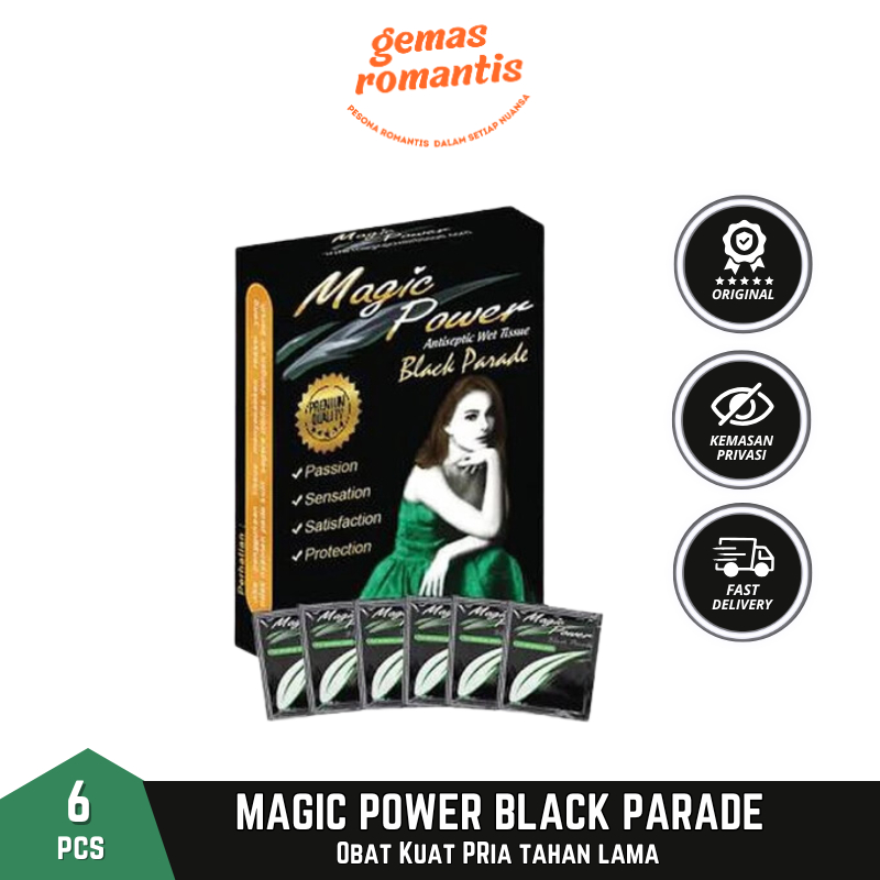 Tisu Magic Power Black Parade Hitam Untuk Pria Dewasa / Tissue Magic Power Antiseptic / Tisu Magic P