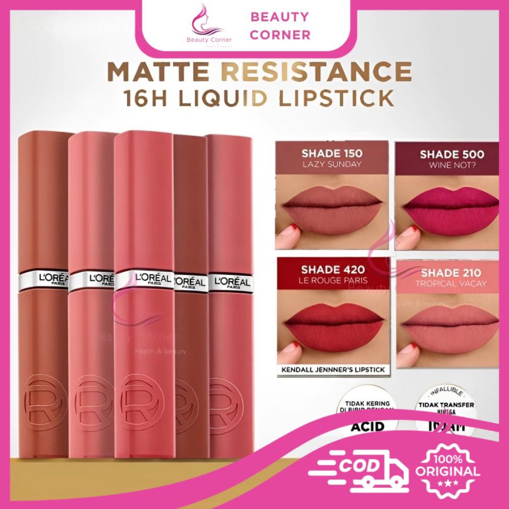 L'oreal Paris Infallible Matte Resistance Liquid Lipstick - Tahan Lama 16 Jam Long Lasting