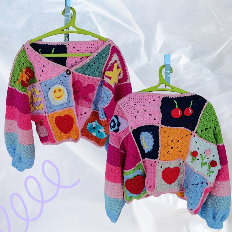 Cheerful Cardigan |Cardigan Rajut Handmade |Cardigan Crochet