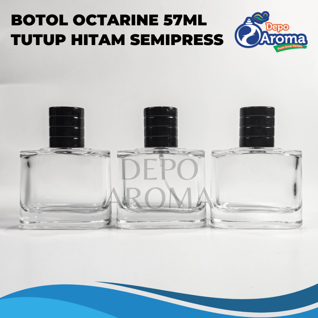 Botol Parfum Octarine Semi Press Tutup Hitam 57ml