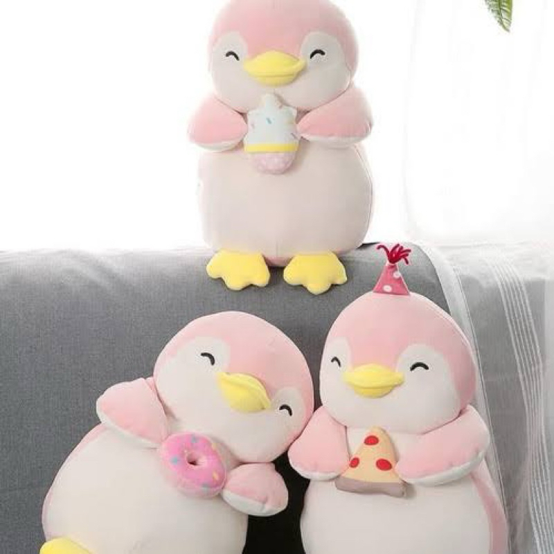 Miniso Penguin Family Ice cream Doughnut / Food Pinguin plush toy boneka
