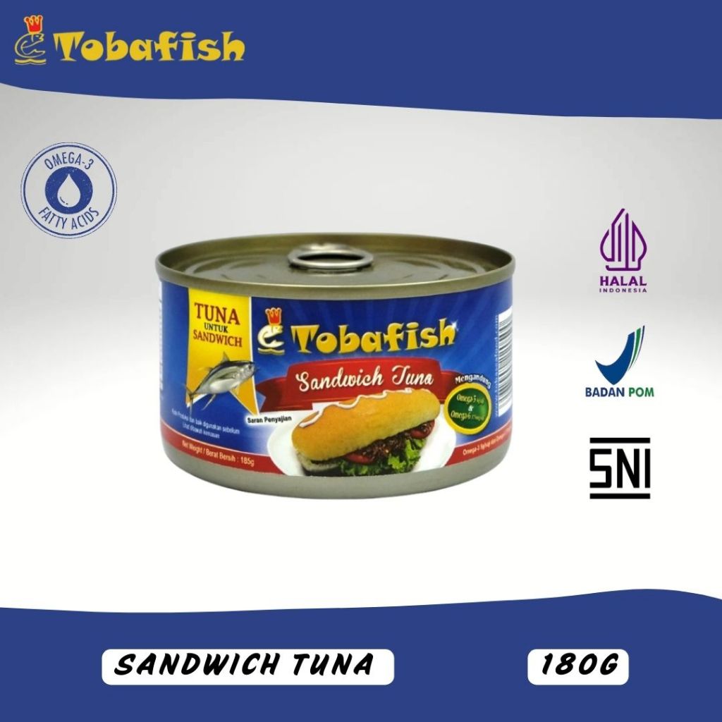 

Tobafish Tuna Kaleng Sandwich (Small) / Tuna Can Sandwich - 185 gram/ Canned Tuna