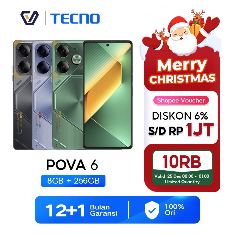 Official TECNO POVA 6 NFC 8+256GB/12+256GB,  MTK Helio G99, 108MP+AI Cam+32MP