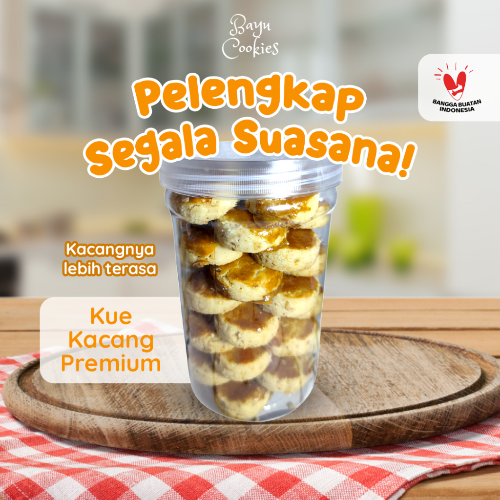 

Kue Kering Kacang Premium 500gr - Cemilan Kue Kacang Enak Kualitas Premium Kue Lebaran Homemade Peanut Cookies by Bayu Cookies