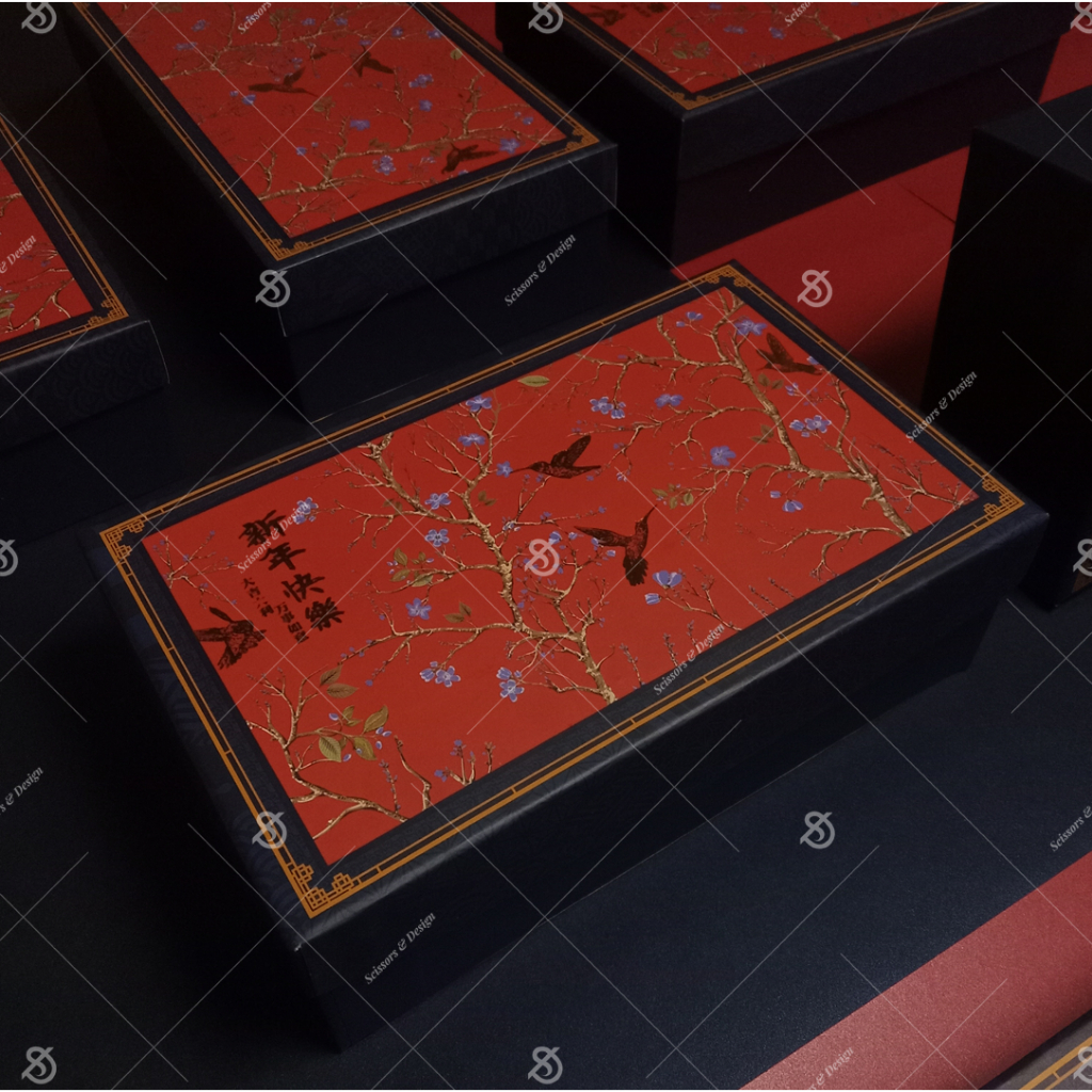 

Scissors & design Hard box Hampers CNY Kotak Sepatu 25 x 15 x 8 cm CUSTOM PRE ORDER