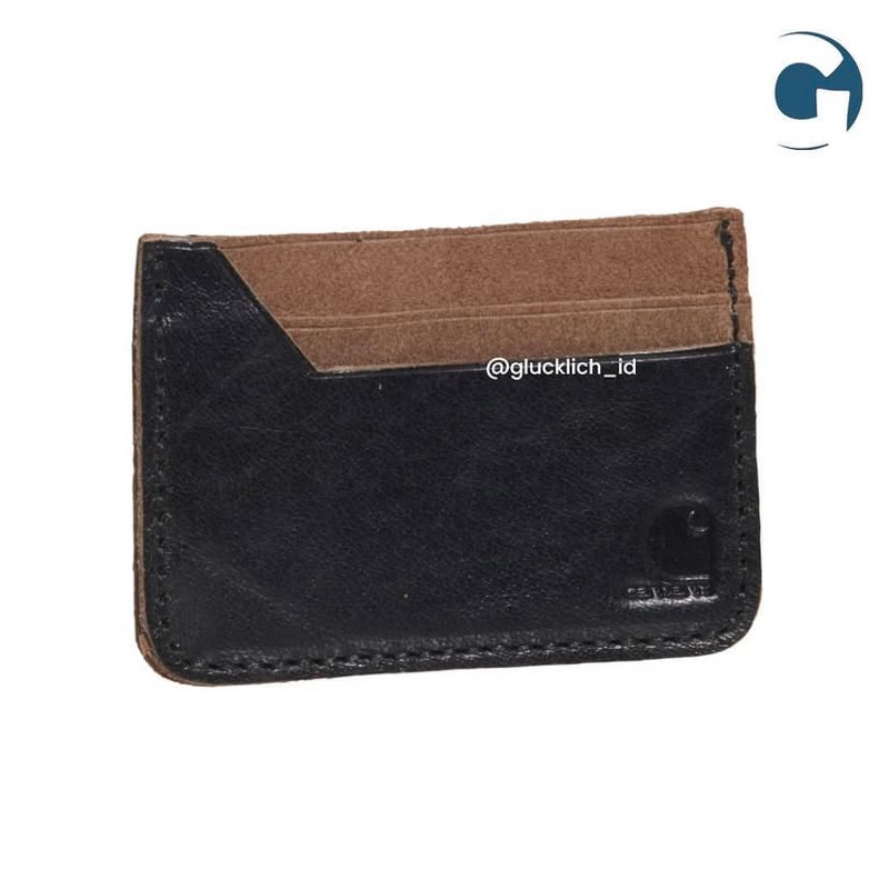 Carhartt, Patina Leather Front Pocket Wallet in Black