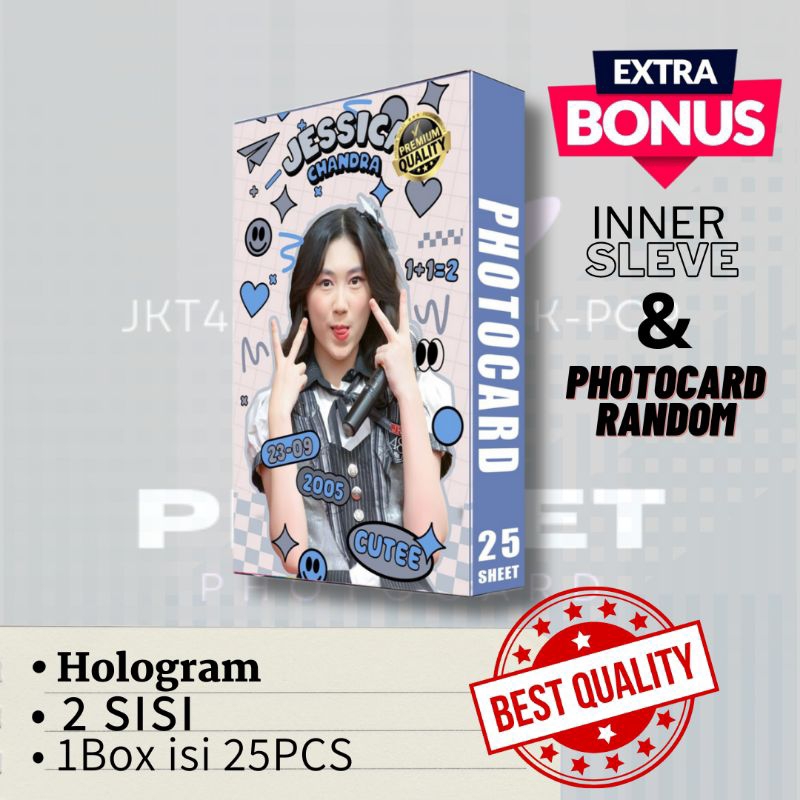 Photocard JKT48 Jessica Hologram - 2 Sisi - 1 Box Isi 25Pcs