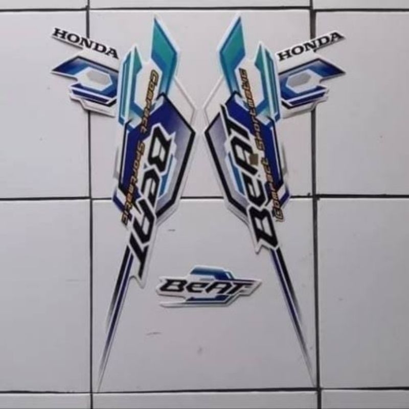 STRIPING BEAT KARBU 2008 PUTIH BIRU