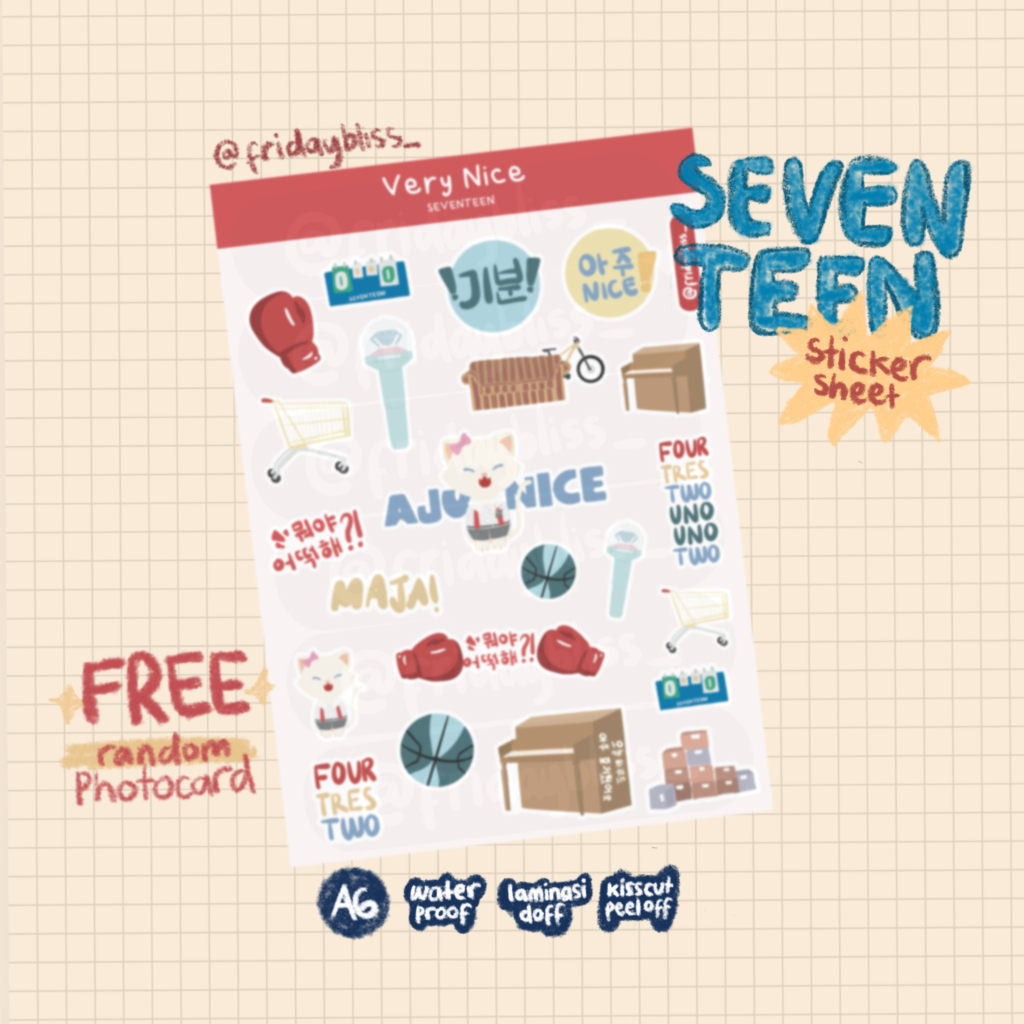 

STICKER SHEET SEVENTEEN - VERY NICE
