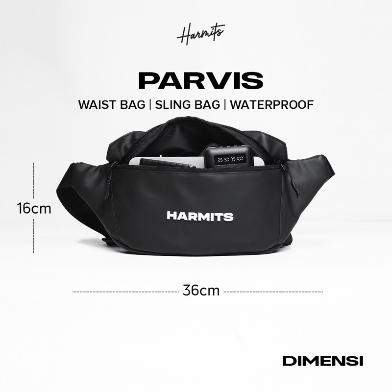 Harmits Project - PARVIS Waistbag Slingbag Waterproof Tas Pinggang Ringan Anti Air Pria