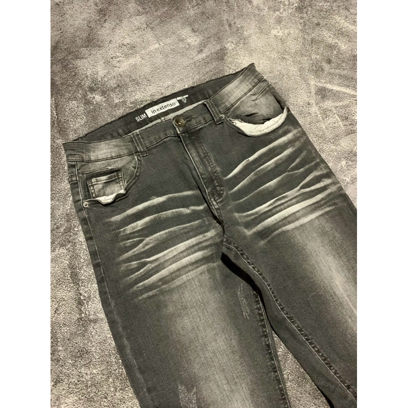 jeans fading in extenso celana panjang pria in extenso