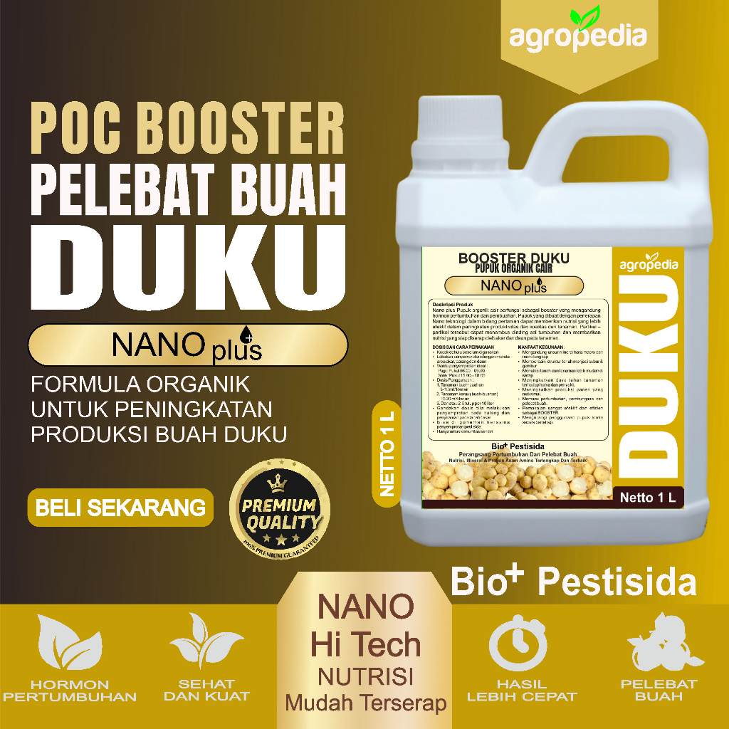 AMINO BOOSTER Pupuk Duku Cepat Berbuah, Perangsang Buah Duku, Pupuk Pelebat Duku, Anti Hama 1 Liter