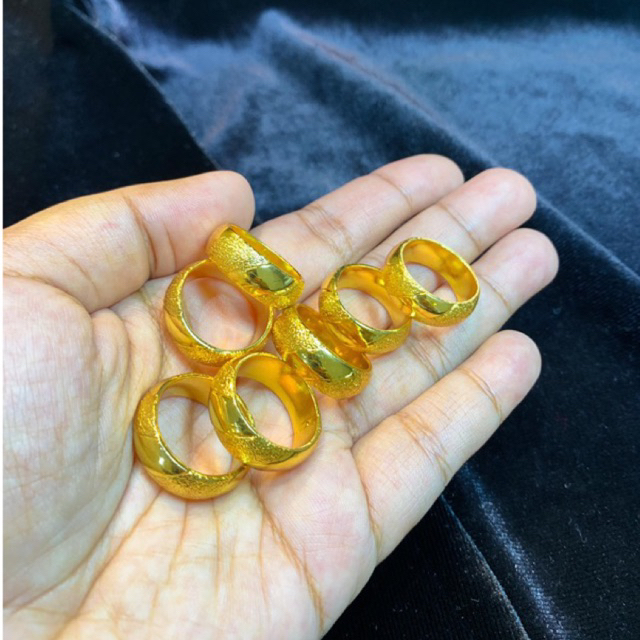 cincin tunangan kawin Lapis Emas 24krt Crum Emas Muda 6 gram Cincin Cewek Replika Premium Gold