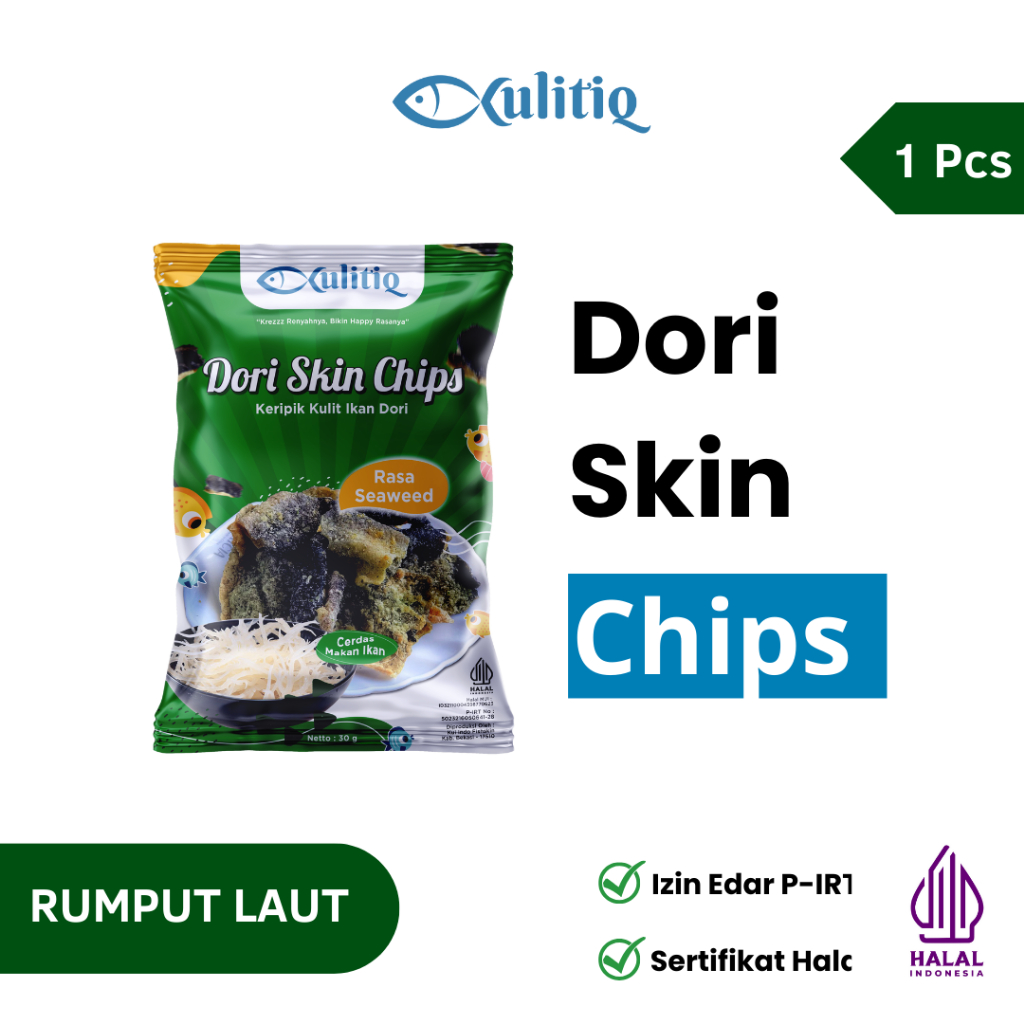 

Kulitiq Dori Skin Chips : (Keripik Kulit Ikan Dori) - Rumput laut 1 pcs