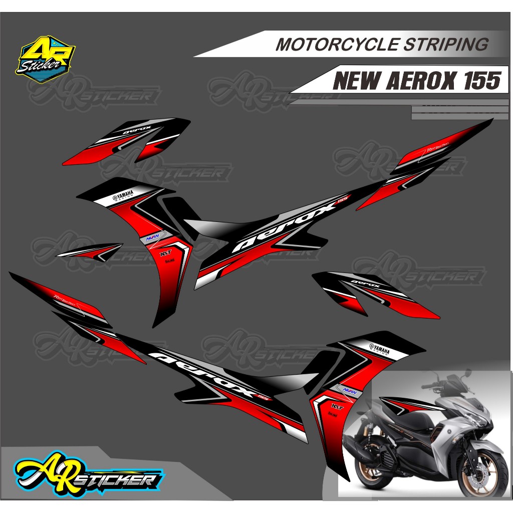 Striping Aerox new 155 Variasi - Stiker Aerox 155 - Variasi Aerox New 155 - Striping All new Aerox V