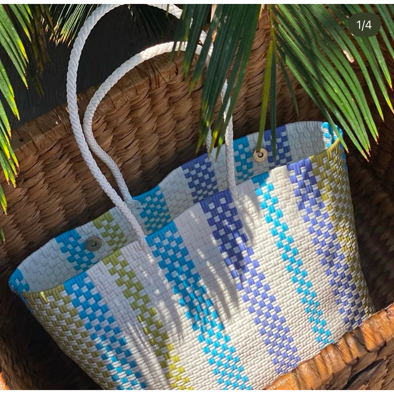 NYZ LIVING - Tas Anyaman Plastik - Totebag dengan Magnet - Expor quality - 006