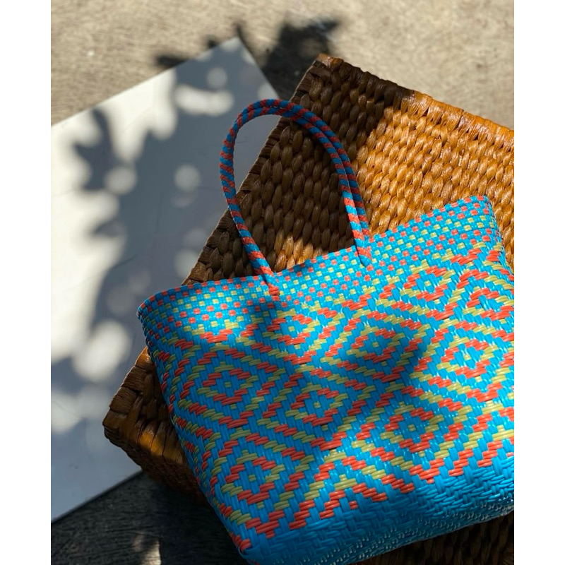 NYZ LIVING - Tas Anyaman Plastik - Totebag dengan Magnet - Expor quality - 008