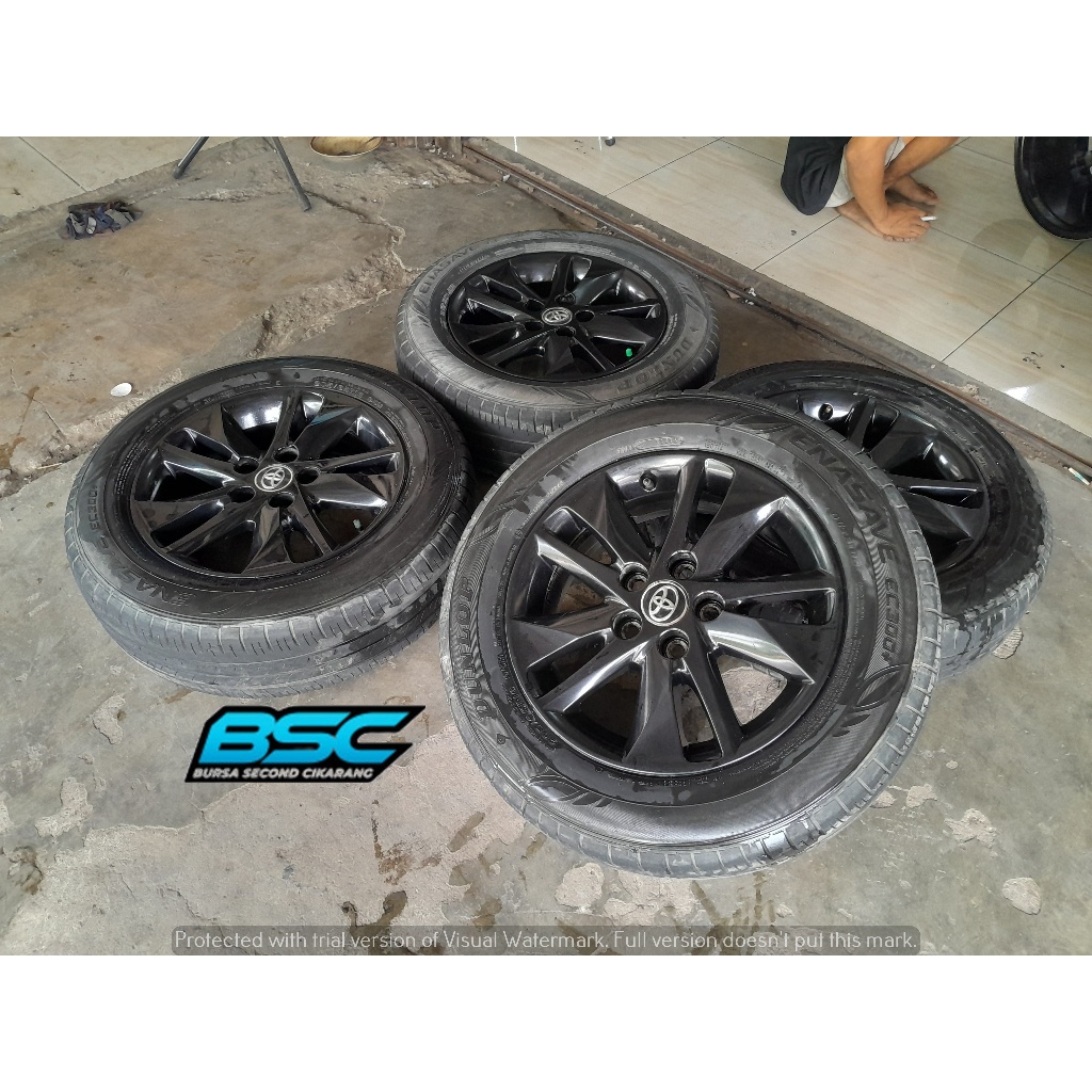 Velg Mobil Second R16 Ori Oem Copotan Innova Reborn Asli Hitam Pcd 5x114 Plus Ban Ring 16 Buat Inova