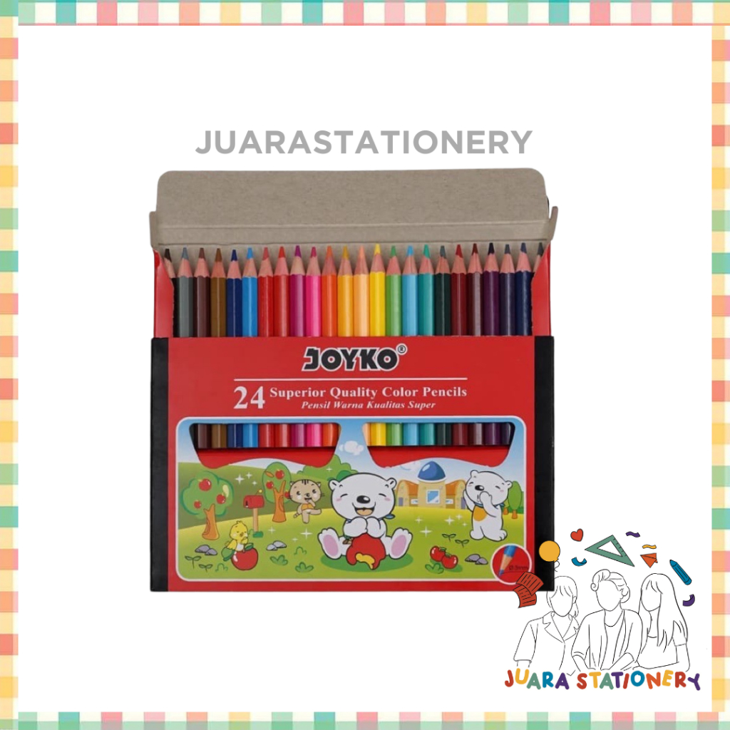 

(1271) JUARASTATIONERY Pensil Warna Joyko 24 Warna Pendek CP-S24 / Pinsil Warna Color Colour Pencil