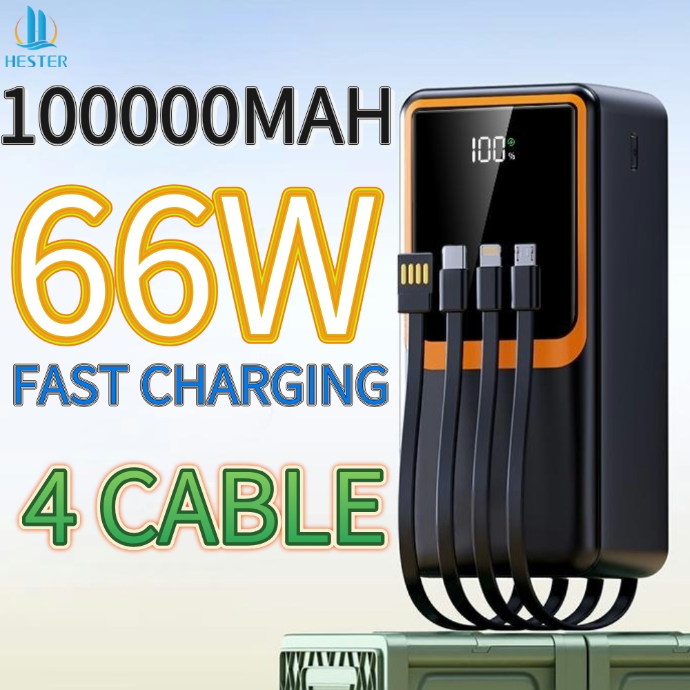 Hester powerbank 66W fast charging power bank 100000mah powerbank fast charging power bank fast char