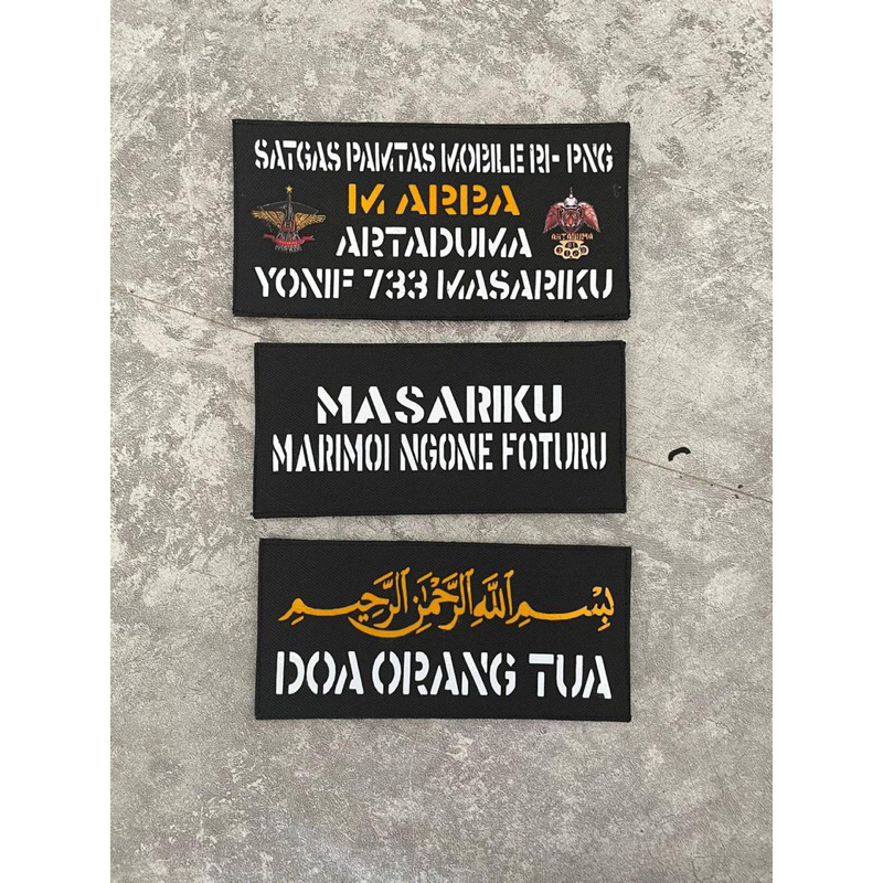 PAPAN NAMA LASER PATCH LASER TNI TAS ROMPI DEPAN LOGO