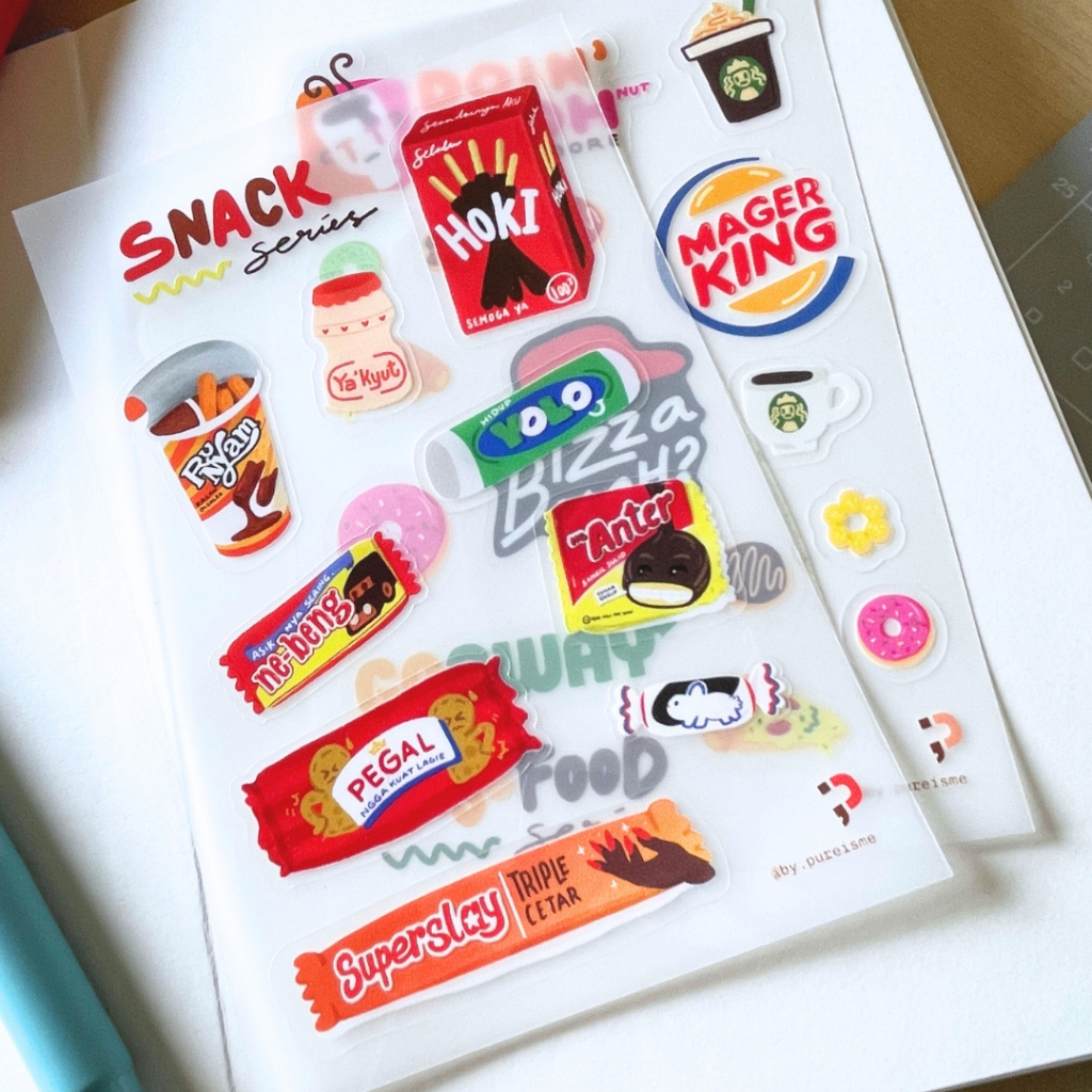 

By.pureisme | SNACK / FAST FOOD SERIES - Sticker Sheet Transparan
