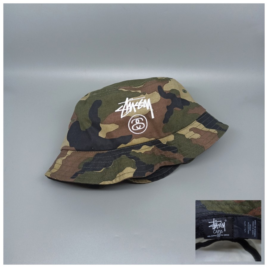 Topi Stussy Bucket Hat Camo Second Preloved Original 528