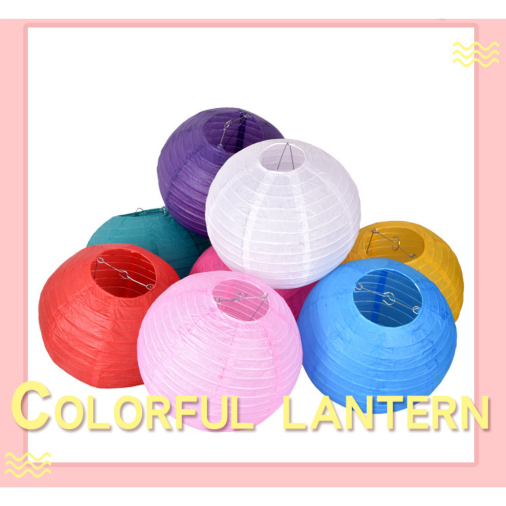 Lampion Kertas Warna Warni Lampion Kertas Polos 25cm Lampion Gantung Dekorasi Acara Pesta Festival