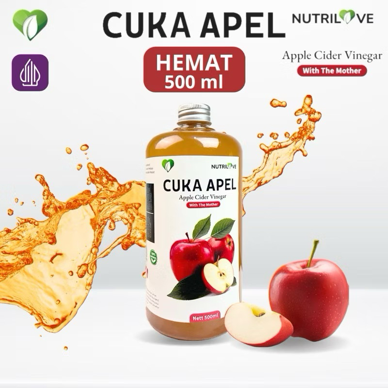 

Cuka Apel Murni Nutrilove 500ml - Cuka Apel Organik -Apple Cider Vinegar Organik