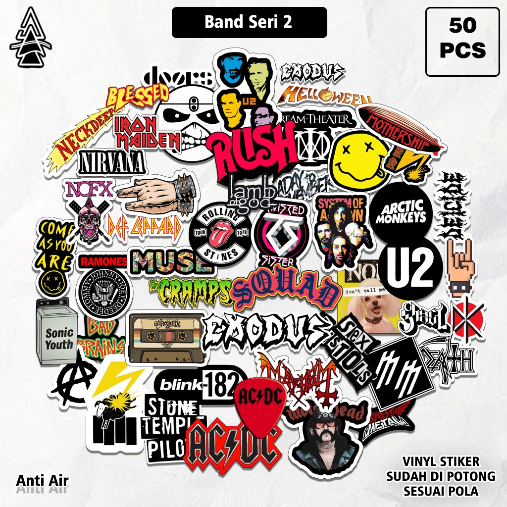

Stiker Pack Band Musik Rock Metal Hardcore Punk Premium Paper Waterproof