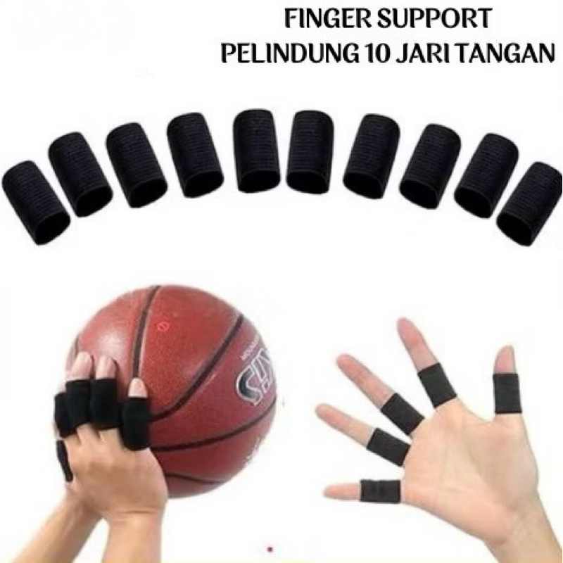 Finger Support Telaisi / Deker Pelindung 10 Jari Tangan engkel band basket volly ball protector