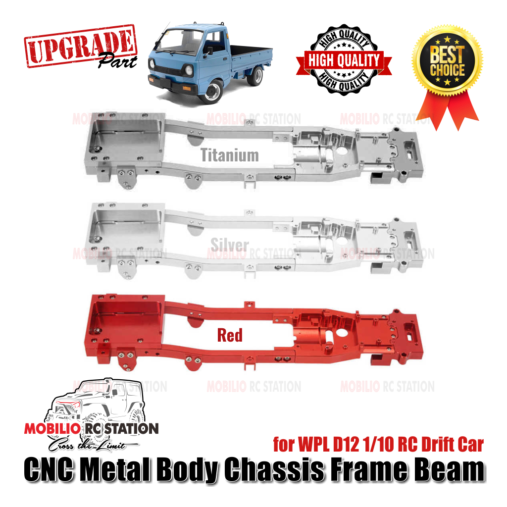 Upgrade Part - CNC Metal Body Chassis Frame Beam for WPL D12 RC Car