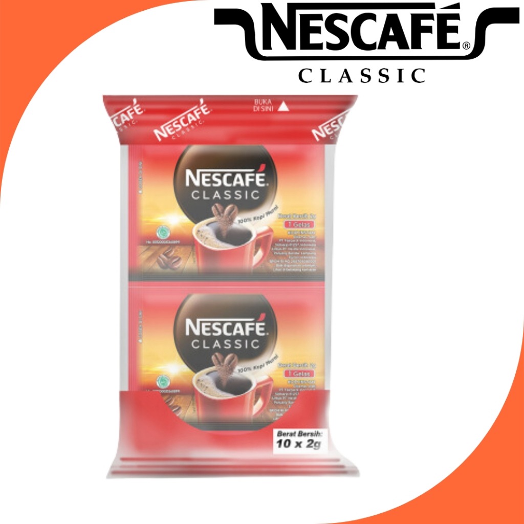 

Nescafe Classic Kopi Instan Sachet 10x2g Bonus 1 Pcs