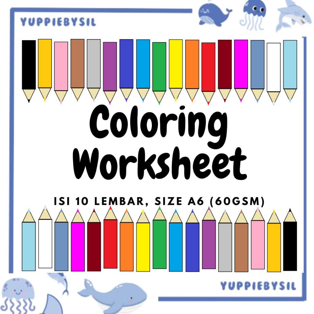 

(A6 60gsm Isi 10lembar)Lembar Mewarnai/Coloring Sheets/Coloring Worksheet/Mewarnai Gambar