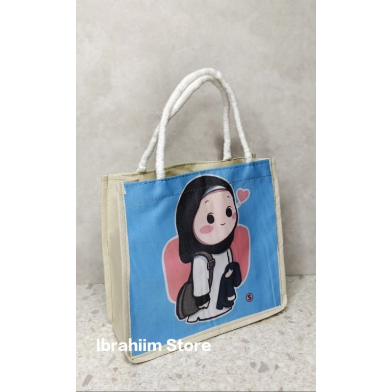 TOTEBAG SUMBU KARAKTER LUCU / TOTEBAG SUMBU MUSLIMAH / TOTEBAG SUMBU VIRAL / TOTEBAG WANITA VIRAL