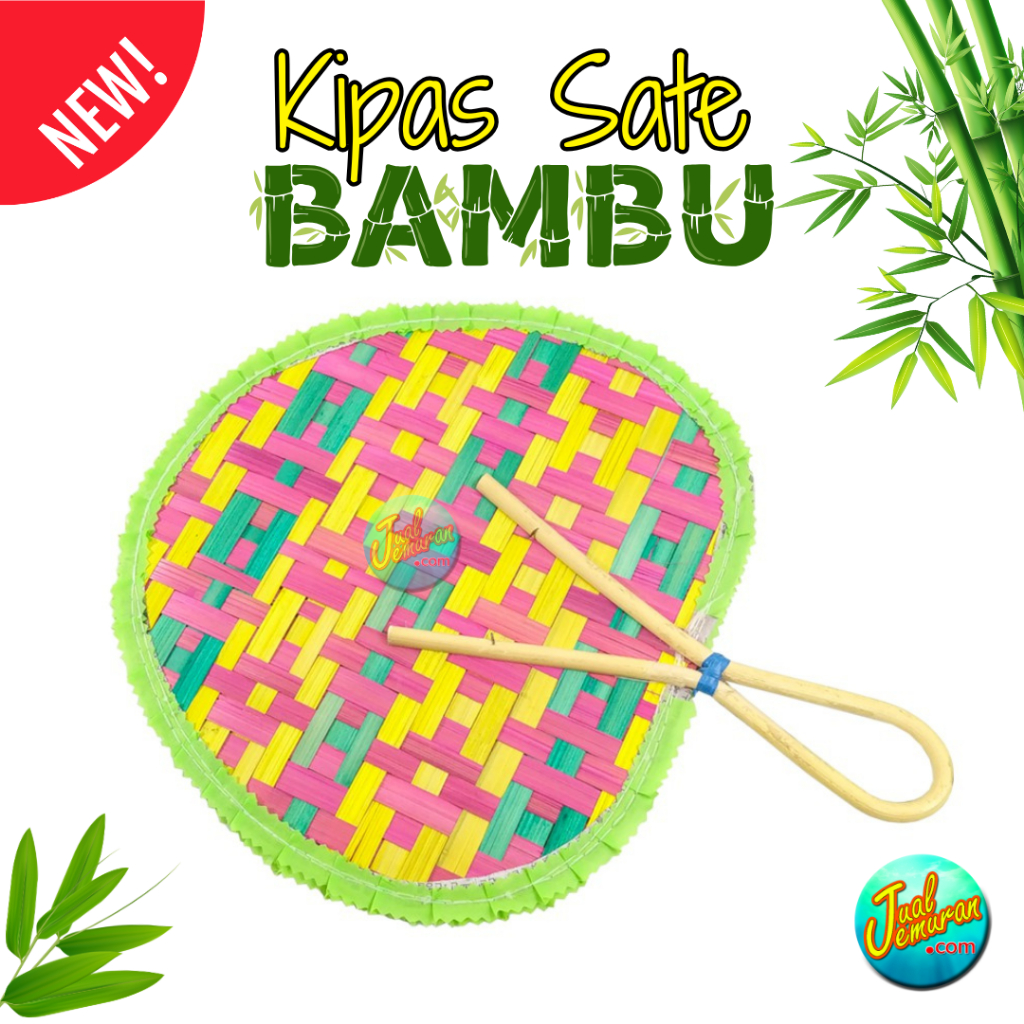 KIPAS SATE UNTUK BAKAR-BAKARAN DARI ANYAMAN BAMBU BULAT SUVENIR UKURAN KECIL SOUVENIR BISA COD