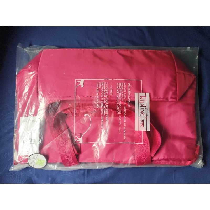 Kipling Large Barbie Tote Bag With Trolley Sleeve Female Pink Jacey Cocok Perjalanan Koper