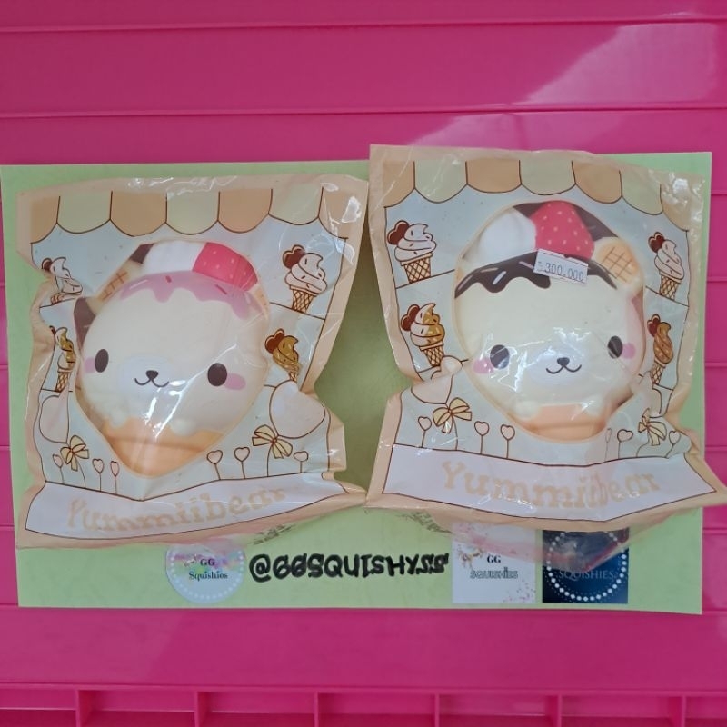 Yummii bear Ice Cream Jumbo Strawberry Chocolate coklat squishy by Creamii candy Yummiibear Punimaru