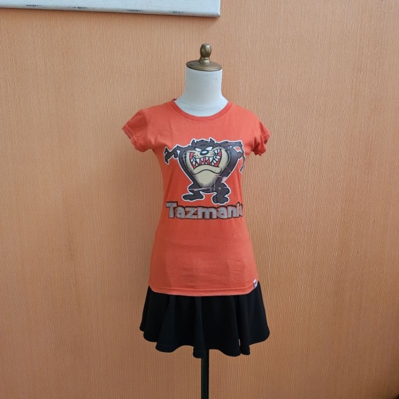 atasan kaos wanita orange DARBOST cewek S anak perempuan 9 10 11 thn lengan pendek