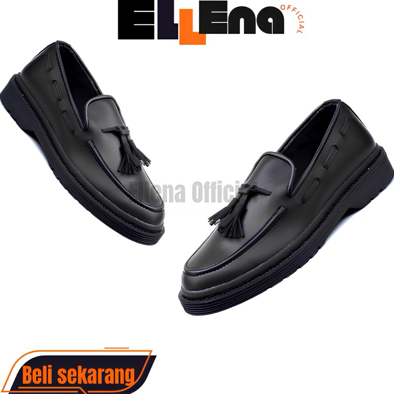 ELLENA Sepatu Docmart Pria Formal Pantofel Loafers Kerja Hitam - Jackson series