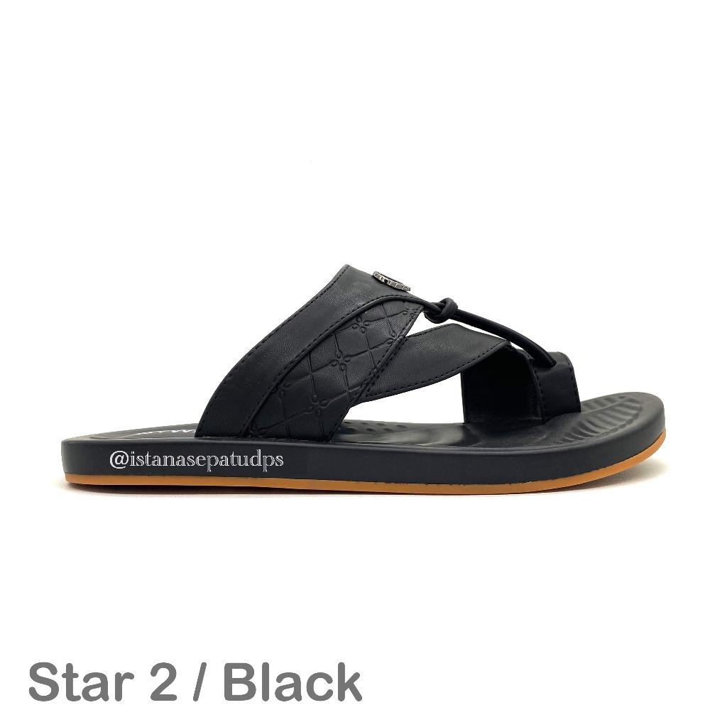 Sandal Pria By Walk Star 2, Hitam & Tan, Nyaman dipakai